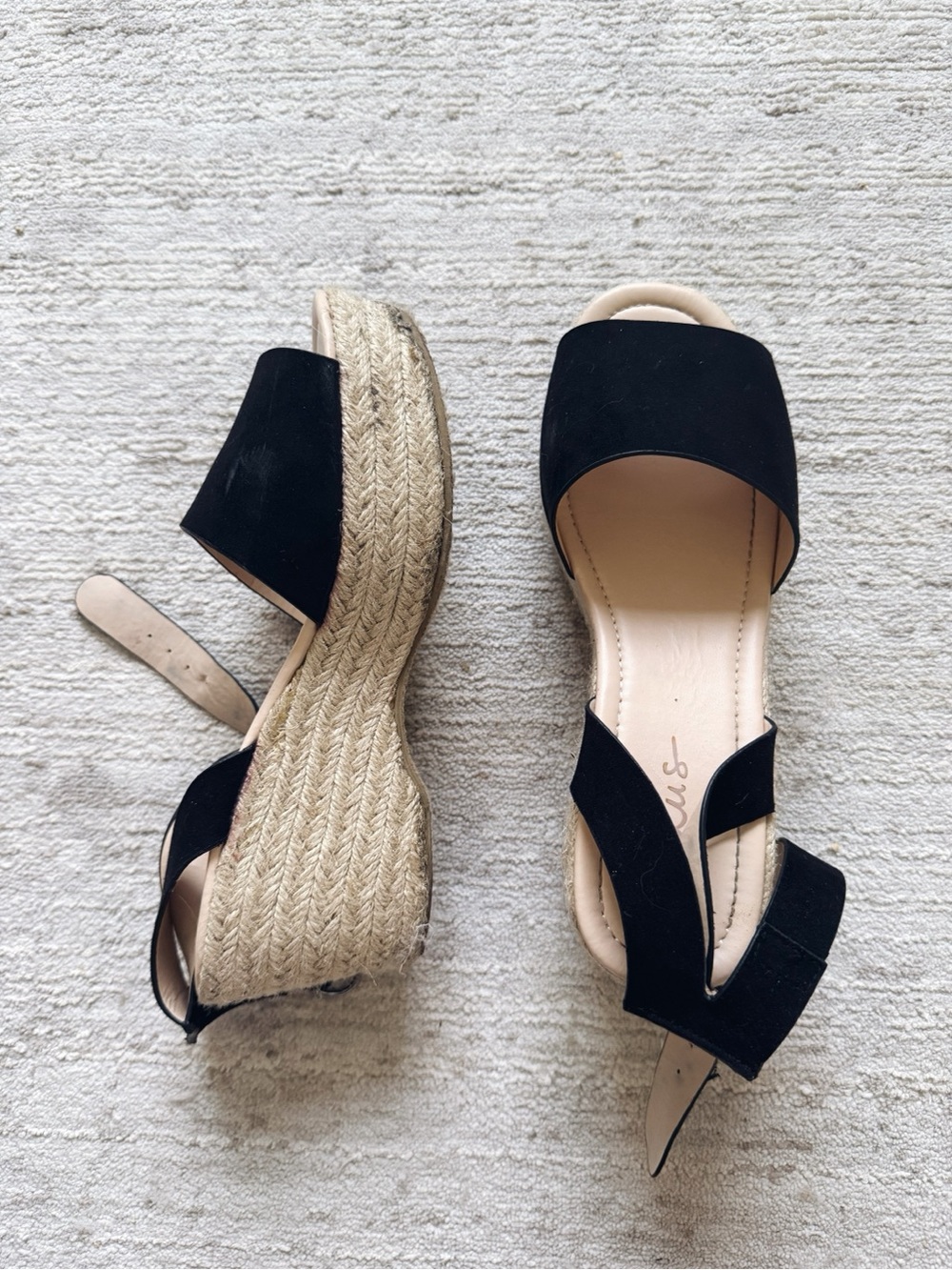 Lulu's Black Espadrille Wedge Sandals (Size 7)